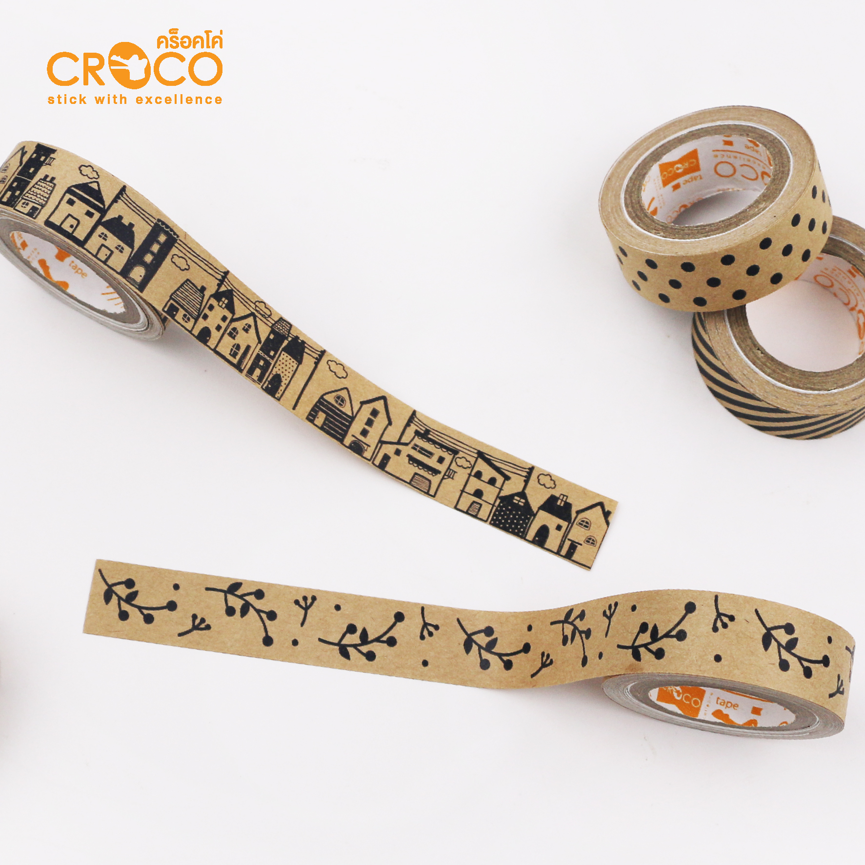 สติ๊กเกอร์กระดาษคราฟท์ ลายสีดำ สติ๊กเกอร์กระดาษคราฟท์ ลายสีดำ